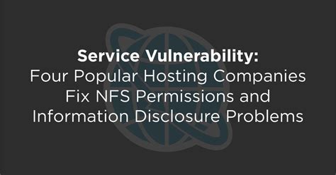 When the <strong>nfs</strong> service starts, the /usr/sbin/exportfs command launches and reads this file, passes control to rpc. . Nfs shares world readable vulnerability fix